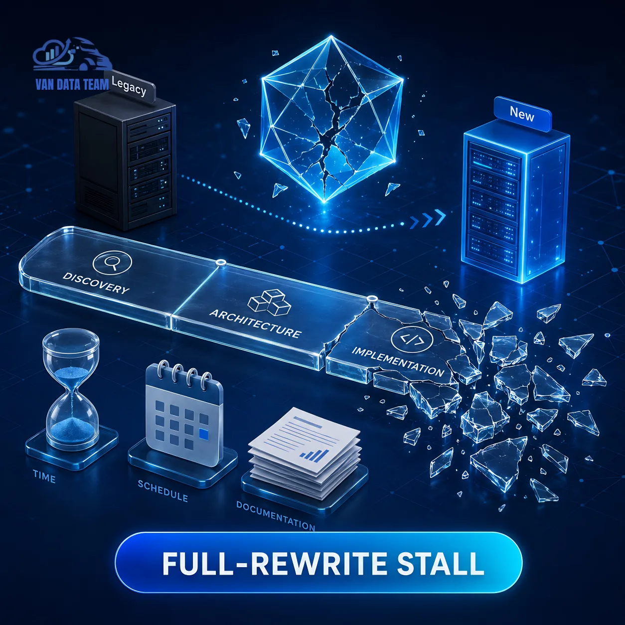 01. Why full rewrite modernizations stall illustration